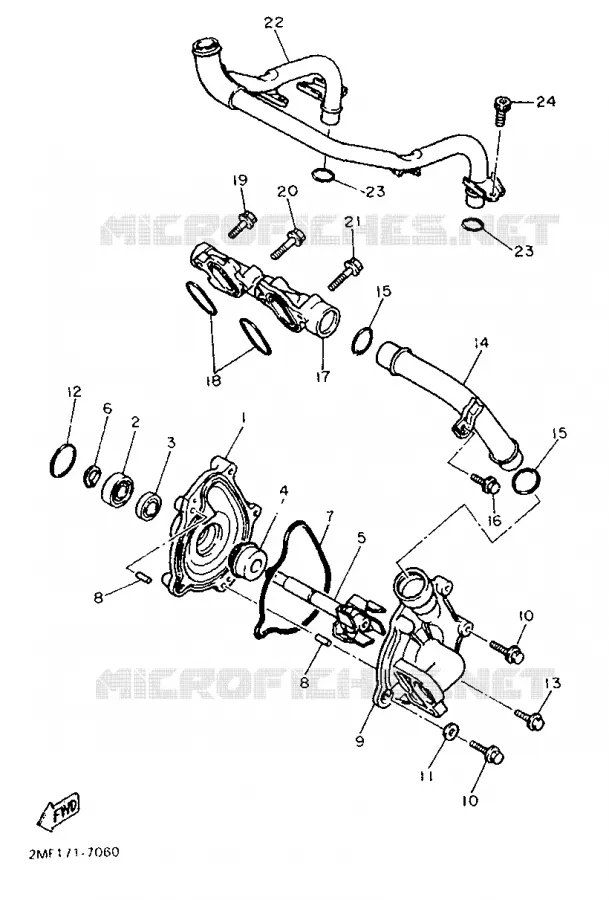 WATERPUMP / HOSES Yamaha MOTO 750 1988 FZ  FZ750