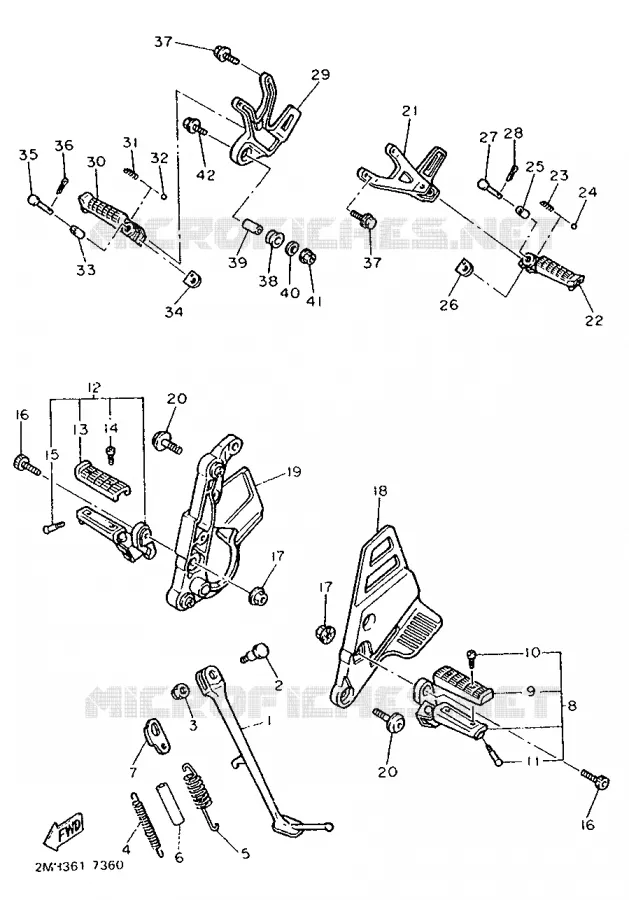 STAND / FOOTREST Yamaha MOTO 750 1989 FZ  FZ750