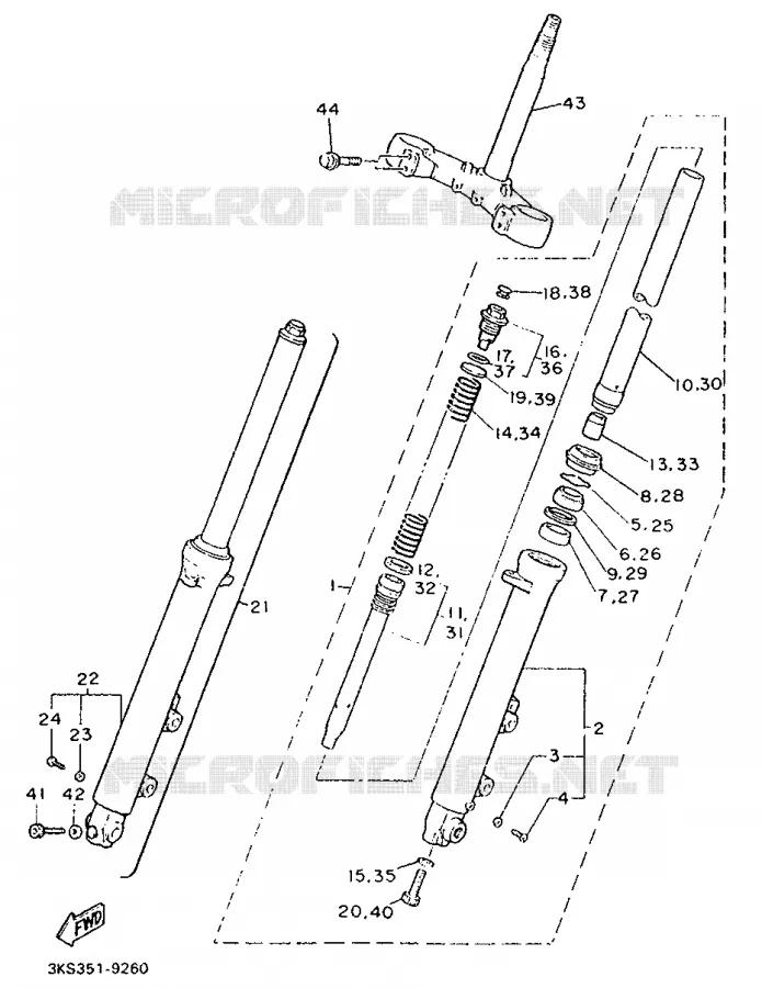 FRONT FORK Yamaha MOTO 750 1990 FZ  FZ750