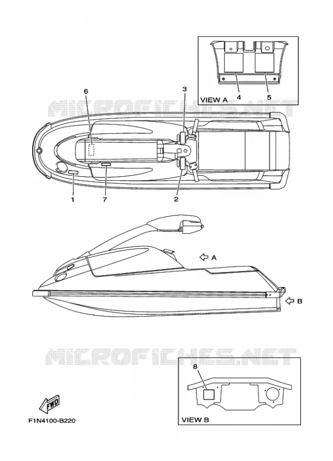 LABEL Yamaha WAVERUNNER 700 2004 JET  J70KN