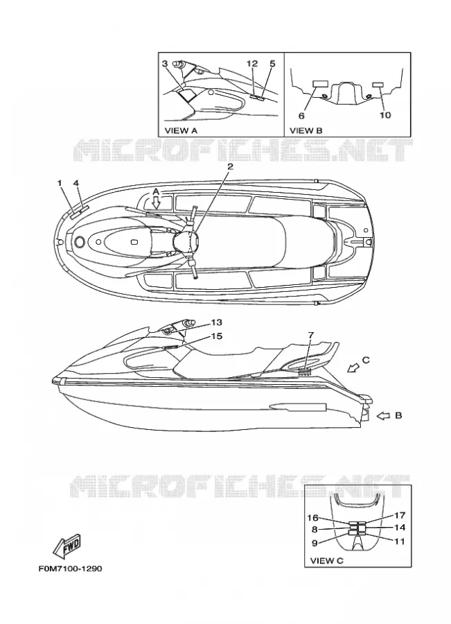LABEL 3 Yamaha WAVERUNNER 700 2001 JET  JET FOR XL700