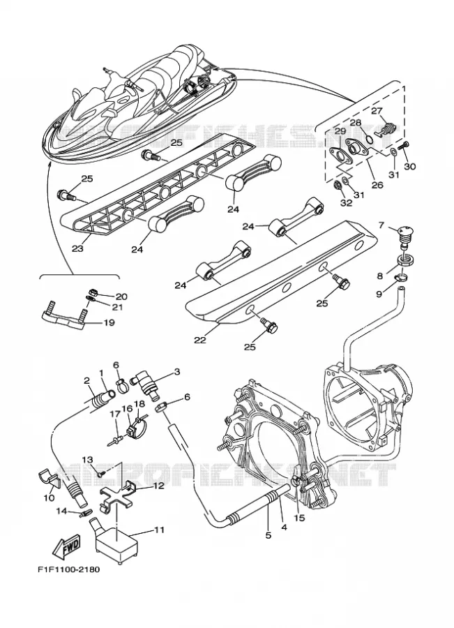 HULL & DECK Yamaha WAVERUNNER 700 2003 JET  JET FOR F1F