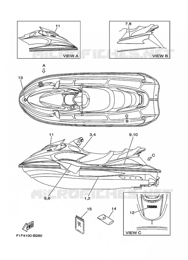 STICKER Yamaha WAVERUNNER 700 2003 JET  JET FOR F1F