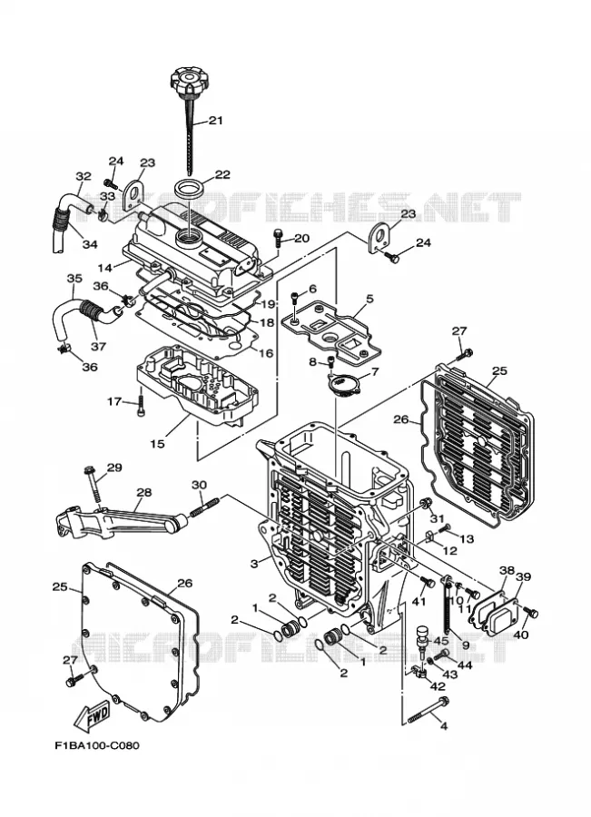 OIL COOLER Yamaha WAVERUNNER 1000 2004 FZ  ENG FOR FZ1000A