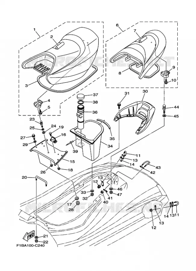 SEAT / LOCK Yamaha WAVERUNNER 1000 2004 FZ  ENG FOR FZ1000A