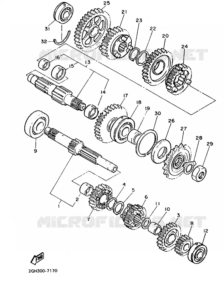 TRANSMISSION Yamaha MOTO 1000 1987 FZR  FZR1000