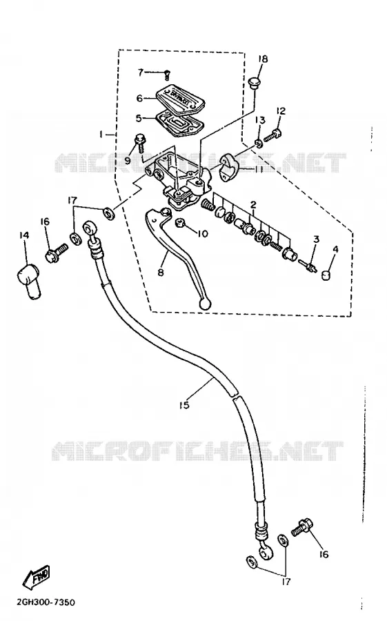 FRONT MASTER CYLINDER 2 Yamaha MOTO 1000 1987 FZR  FZR1000