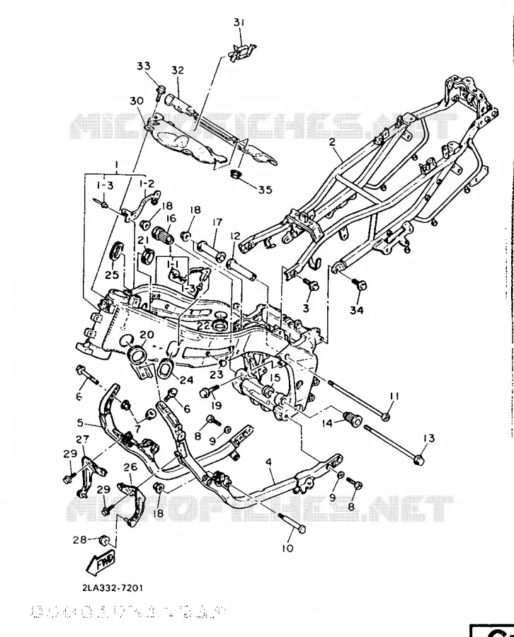 FRAME Yamaha MOTO 1000 1987 FZR  FZR1000