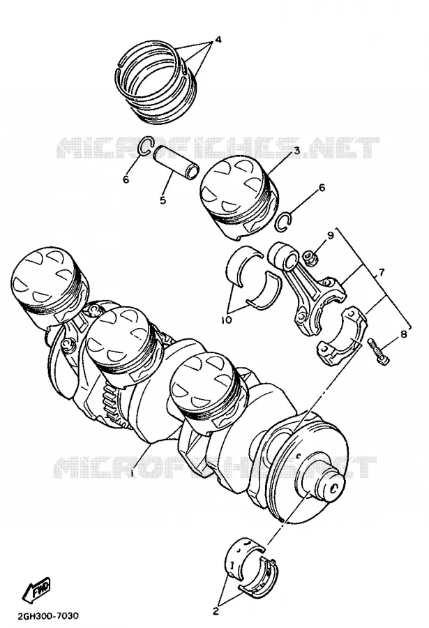 CRANKSHAFT / PISTON Yamaha MOTO 1000 1987 FZR  FZR1000