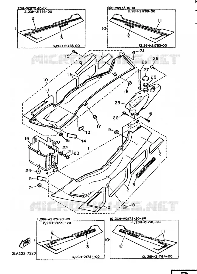 SIDE COVER Yamaha MOTO 1000 1987 FZR  FZR1000