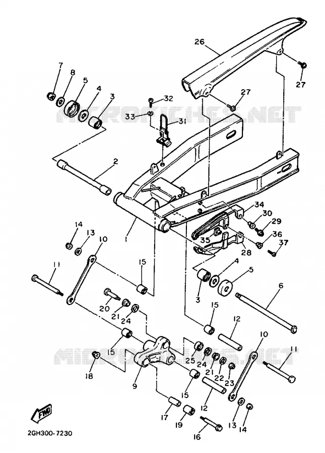 SWINGARM Yamaha MOTO 1000 1987 FZR  FZR1000