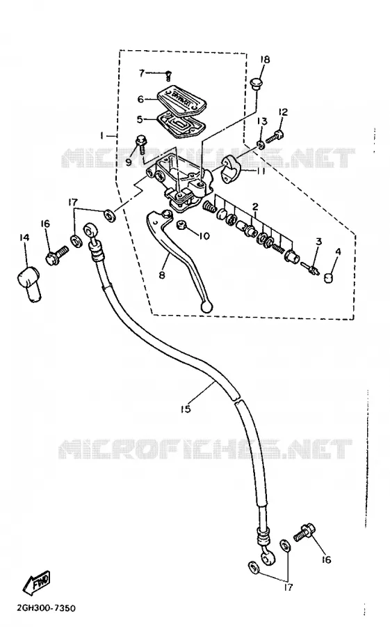 CLUTCH MASTER CYLINDER Yamaha MOTO 1000 1987 FZR  FZR1000