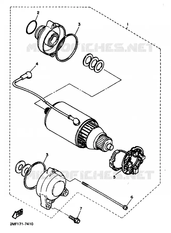 STARTER MOTOR Yamaha MOTO 1000 1987 FZR  FZR1000