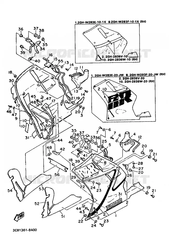 COVER 2 Yamaha MOTO 1000 1988 FZR  FZR1000
