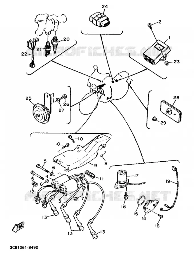 ELECTRICAL 1 Yamaha MOTO 1000 1988 FZR  FZR1000