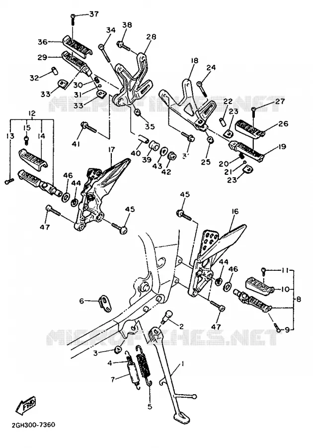STAND / FOOTREST Yamaha MOTO 1000 1988 FZR  FZR1000