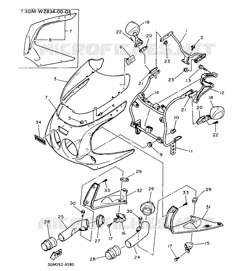 COVER 1 Yamaha MOTO 1000 1989 FZR  FZR1000