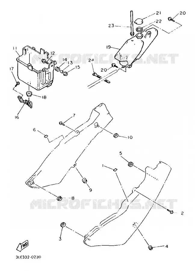 SIDE COVER 2 Yamaha MOTO 1000 1990 FZR  FZR1000
