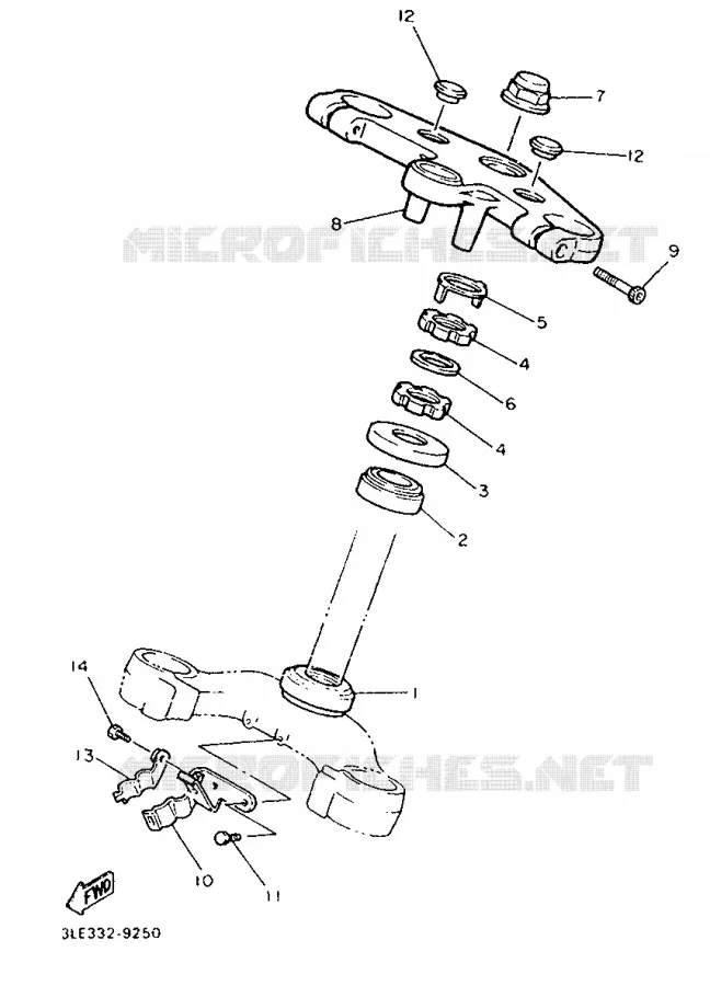STEERING Yamaha MOTO 1000 1990 FZR  FZR1000