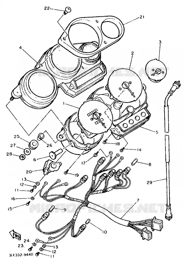 SPEEDOMETER Yamaha MOTO 1000 1990 FZR  FZR1000
