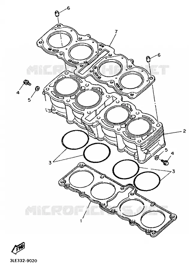 CYLINDER Yamaha MOTO 1000 1990 FZR  FZR1000
