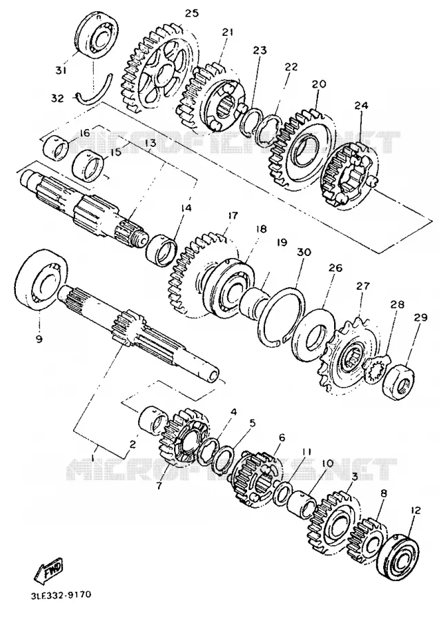 TRANSMISSION Yamaha MOTO 1000 1990 FZR  FZR1000