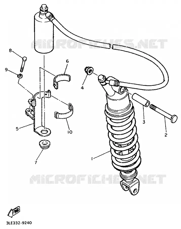 REAR SHOCK ABSORBER Yamaha MOTO 1000 1990 FZR  FZR1000