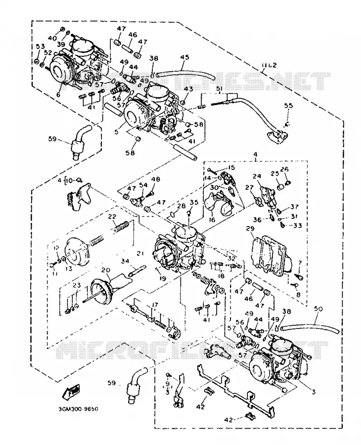 OPTIONAL PARTS - CARBURETOR Yamaha MOTO 1000 1990 FZR  FZR1000