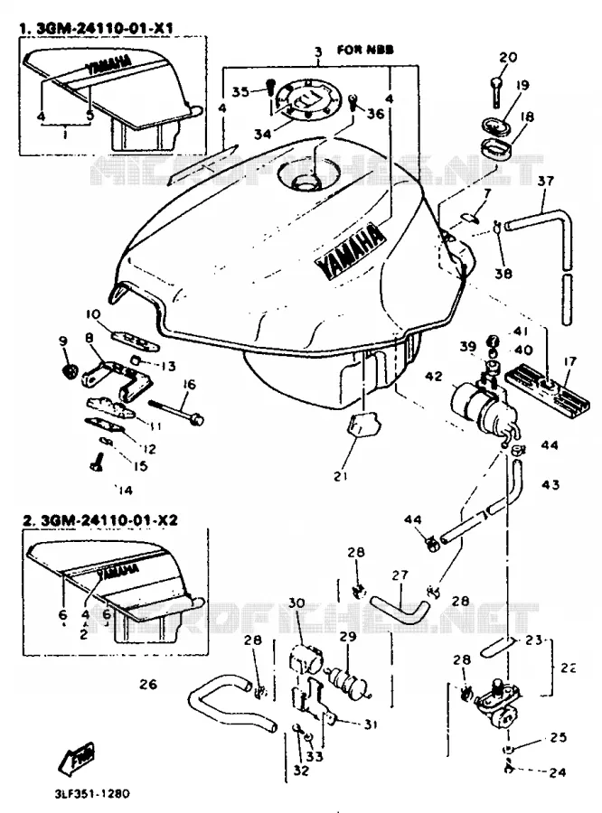 FUEL TANK Yamaha MOTO 1000 1991 FZR  FZR1000