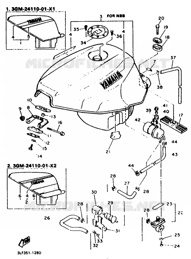 FUEL TANK Yamaha MOTO 1000 1991 FZR  FZR1000