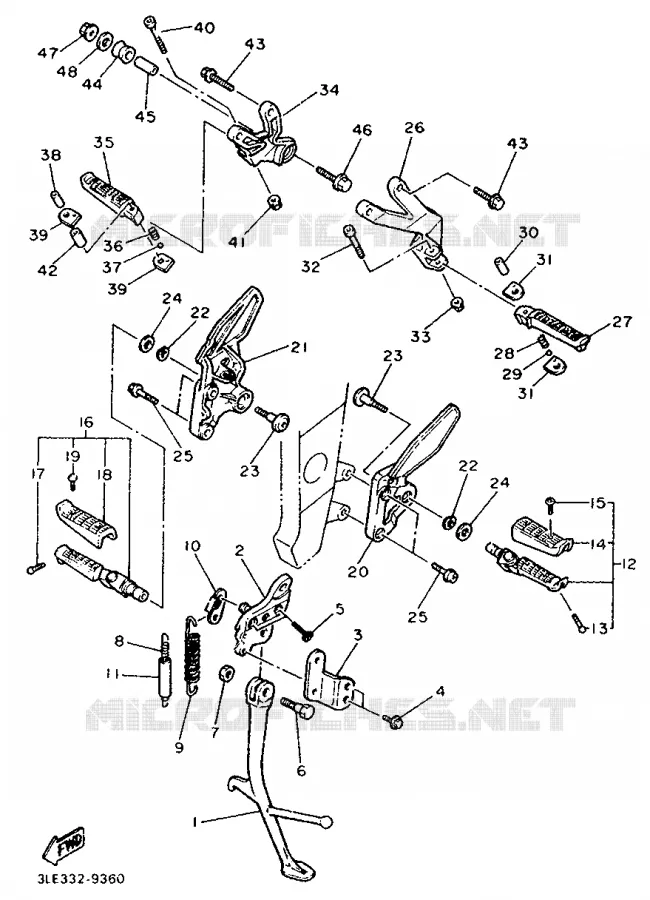 STAND / FOOTREST Yamaha MOTO 1000 1991 FZR  FZR1000