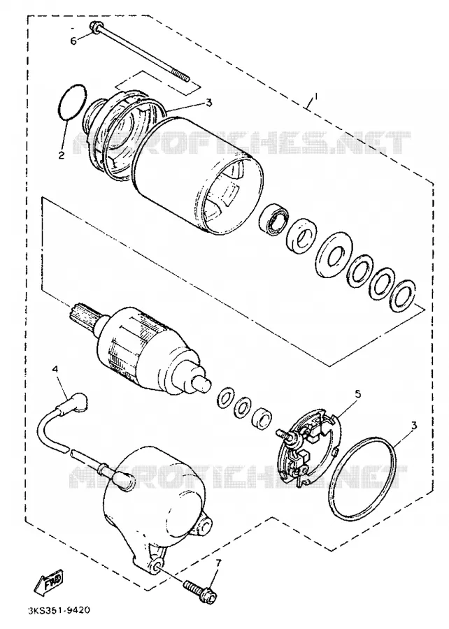 STARTER MOTOR Yamaha MOTO 1000 1991 FZR  FZR1000