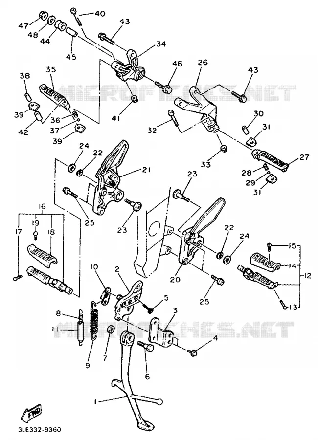 STAND / FOOTREST Yamaha MOTO 1000 1991 FZR  FZR1000