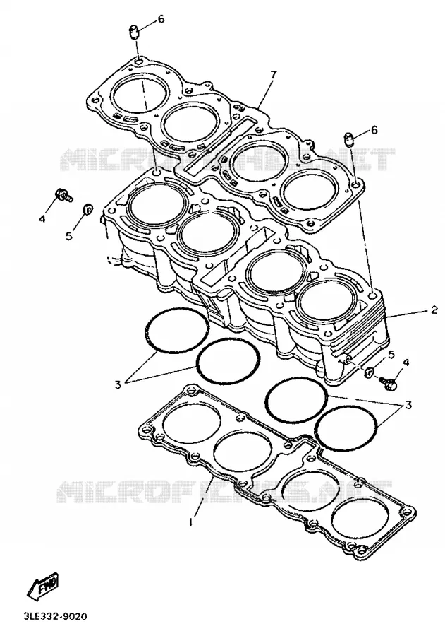 CYLINDER Yamaha MOTO 1000 1991 FZR  FZR1000