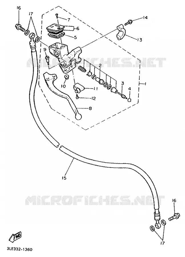 FRONT MASTER CYLINDER 2 Yamaha MOTO 1000 1991 FZR  FZR1000
