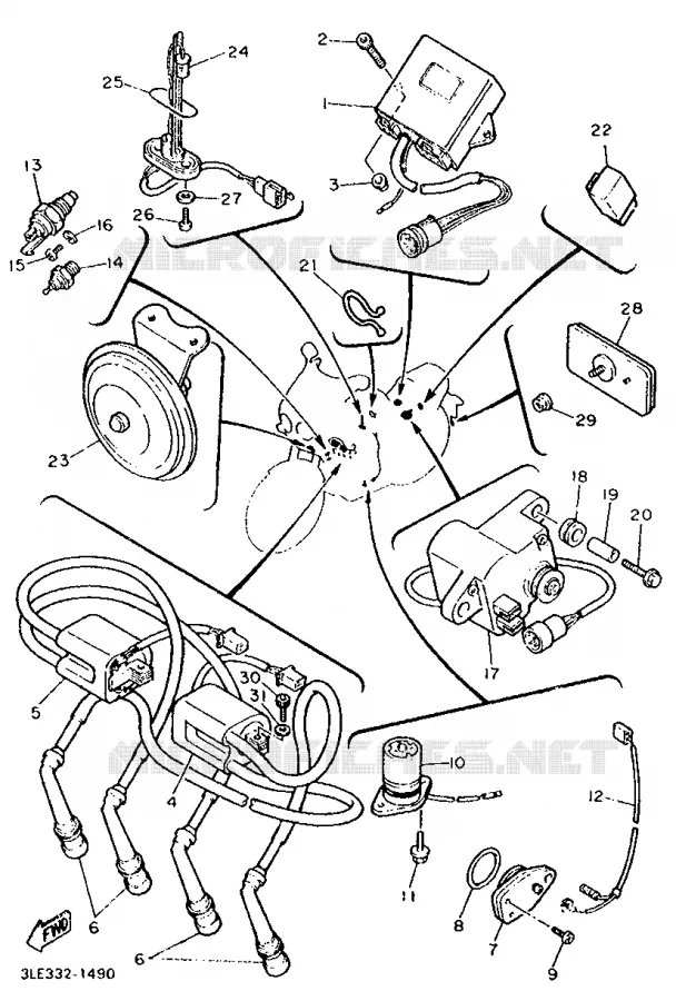 ELECTRICAL 1 Yamaha MOTO 1000 1991 FZR  FZR1000