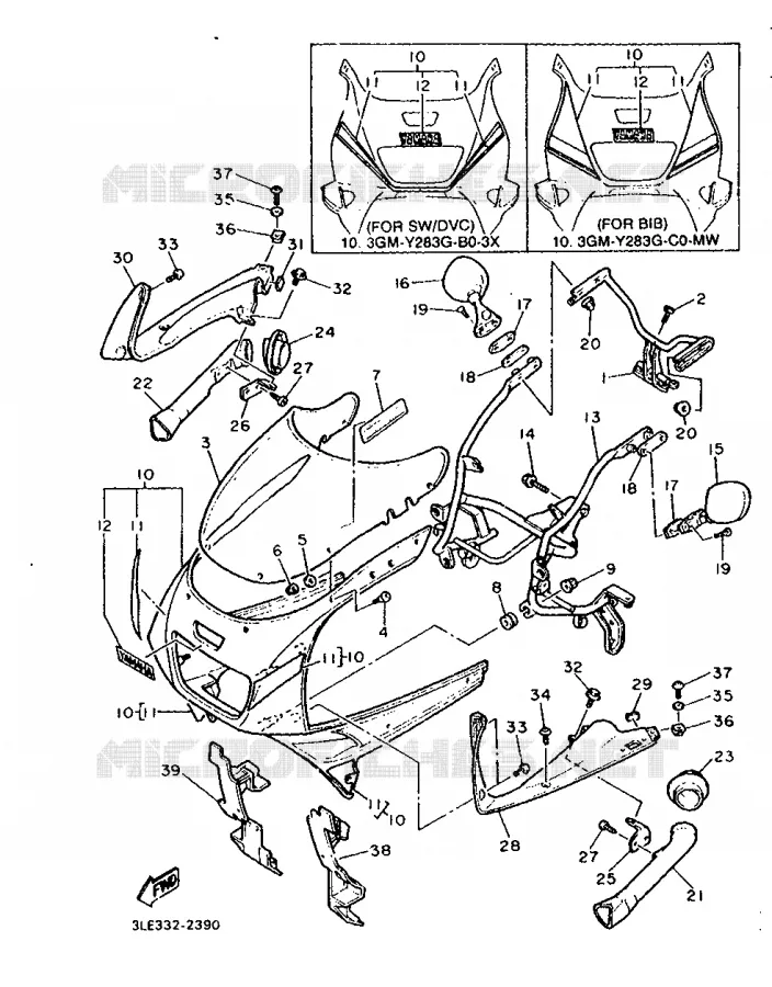 COVER 1 Yamaha MOTO 1000 1992 FZR  FZR1000