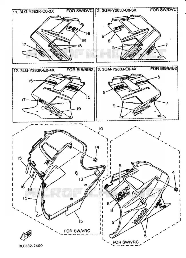 COVER 2 Yamaha MOTO 1000 1992 FZR  FZR1000