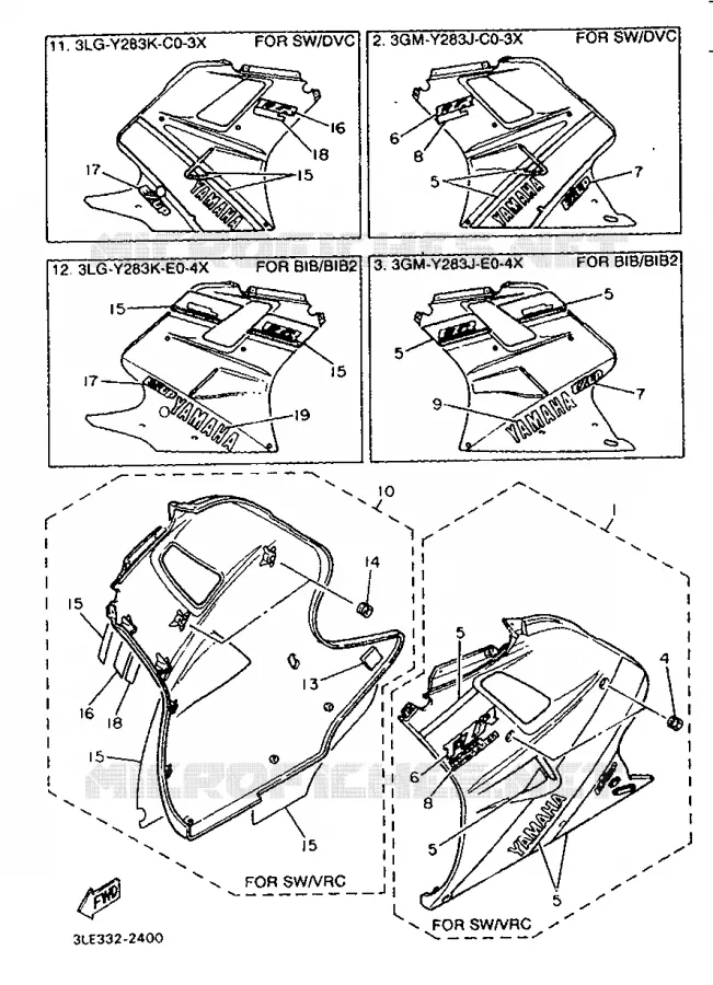 COVER 2 Yamaha MOTO 1000 1992 FZR  FZR1000
