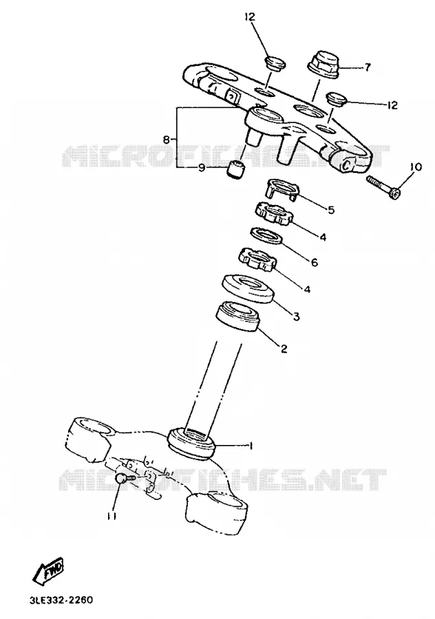 STEERING Yamaha MOTO 1000 1992 FZR  FZR1000