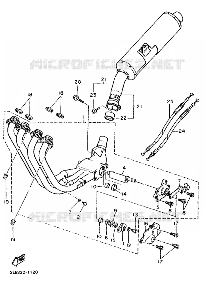 EXHAUST Yamaha MOTO 1000 1992 FZR  FZR1000