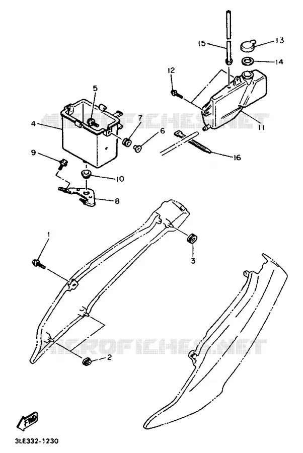 SIDE COVER 2 Yamaha MOTO 1000 1993 FZR  FZR1000