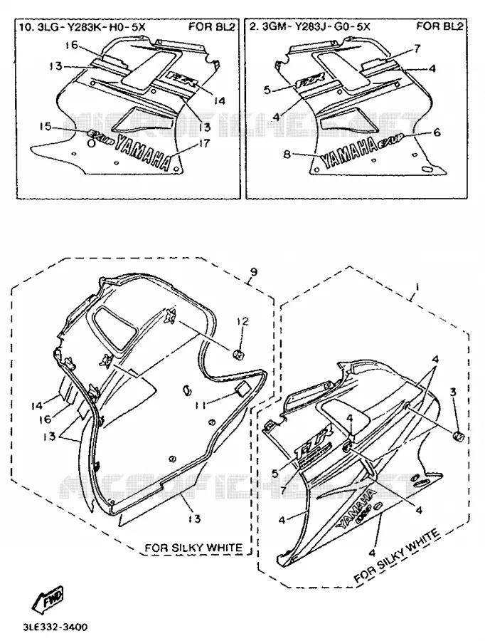 COVER 2 Yamaha MOTO 1000 1993 FZR  FZR1000