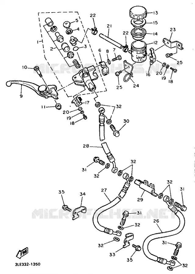 FRONT MASTER CYLINDER Yamaha MOTO 1000 1993 FZR  FZR1000
