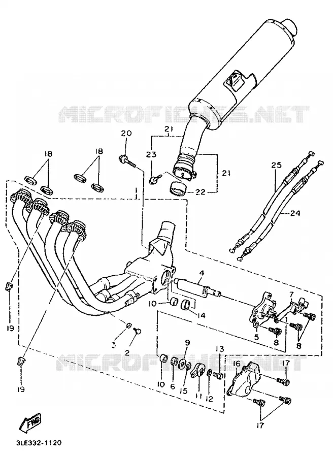 EXHAUST Yamaha MOTO 1000 1993 FZR  FZR1000