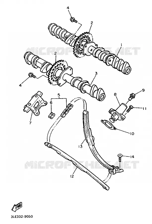 CAMSHAFT / TIMING CHAIN Yamaha MOTO 1000 1993 FZR  FZR1000