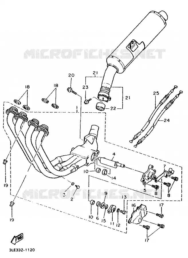 EXHAUST Yamaha MOTO 1000 1994 FZR  FZR1000