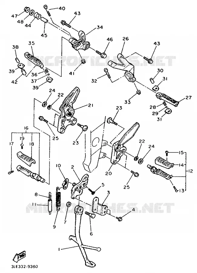 STAND / FOOTREST Yamaha MOTO 1000 1994 FZR  FZR1000