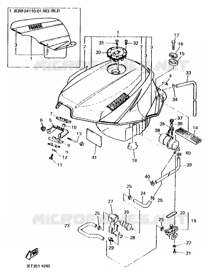 FUEL TANK Yamaha MOTO 1000 1994 FZR  FZR1000