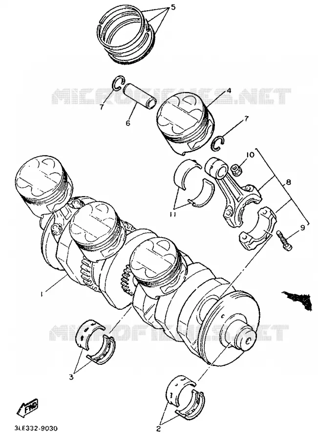 CRANKSHAFT / PISTON Yamaha MOTO 1000 1994 FZR  FZR1000
